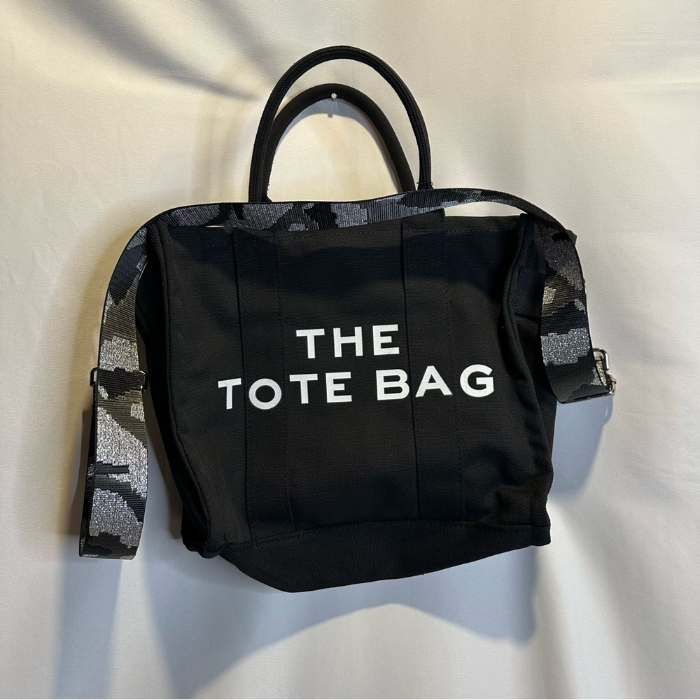 Amazon Black and Gray Camouflage Tote Bag